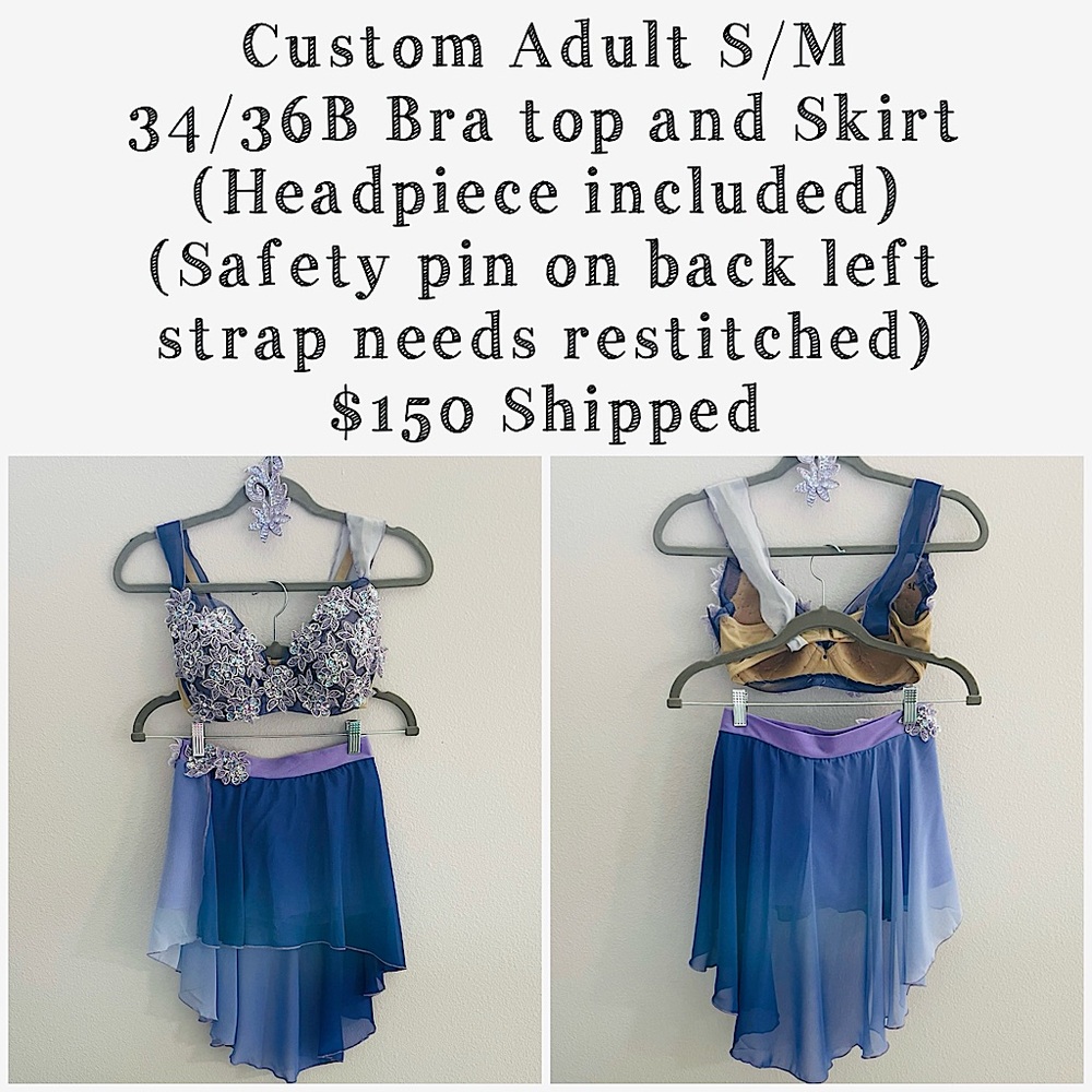 Custom S/M Adult Dance Costume, Purple, Lyrical/Contemporary